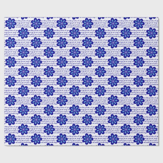 ブルーパーソナライズされたフローライブイブアイアミュレットパターン ラッピングペーパー (フラット)