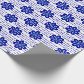 ブルーパーソナライズされたフローライブイブアイアミュレットパターン ラッピングペーパー (角)