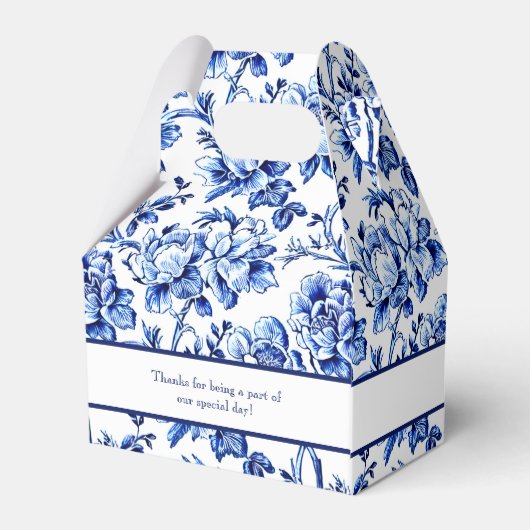 ブルーパーソナライズされたフローラトワ結婚ーズ フェイバーボックス (裏面サイド)