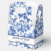 ブルーパーソナライズされたフローラトワ結婚ーズ フェイバーボックス (オープン)
