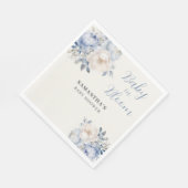 ブルーパーソナライズされたフローラボーイベビーイン開花シャワー スタンダードランチョンナプキン (角)