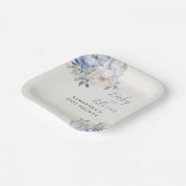 ブルーパーソナライズされたフローラボーイベビーイン開花シャワー ペーパープレート (傾斜あり)