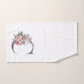 ブルーパーソナライズされたフローラモノグラムC バスタオルセット (ハンドタオル)