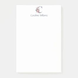 ブルーパーソナライズされたフローラモノグラムC ポストイット