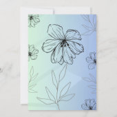ブルーパーソナライズされたフローラ結婚式招待状カード 招待状 (裏面)