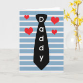 ブルーパーソナライズされたブラックタイパパ父の日 カード (黄色い花)