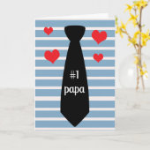 ブルーパーソナライズされたブラックタイ#1パパの父の日 カード (黄色い花)