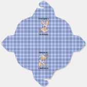 ブルーパーソナライズされたプレイド子供部屋アート – バニーの好意 フェイバーボックス (見開き)