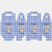 ブルーパーソナライズされたプレイド子供部屋アート – バニー フェイバーボックス (見開き)