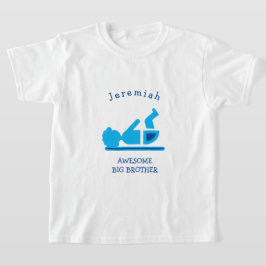 ブルーパーソナライズされたベビーアフロ素晴らしビッグブラザー Tシャツ