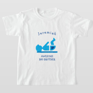 ブルーパーソナライズされたベビーアフロ素晴らしビッグブラザー Tシャツ