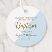 ブルーパーソナライズされたベビーバプテ感謝していィス フェイバータグ (裏面)
