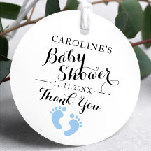 ブルーパーソナライズされたベビー足BOYベビーシャワー