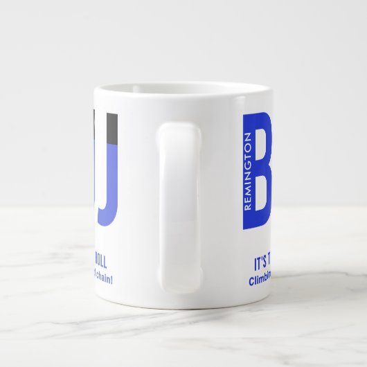 ブルーパーソナライズされたベルトランクBJJ柔術20oz ジャンボコーヒーマグカップ (裏面)