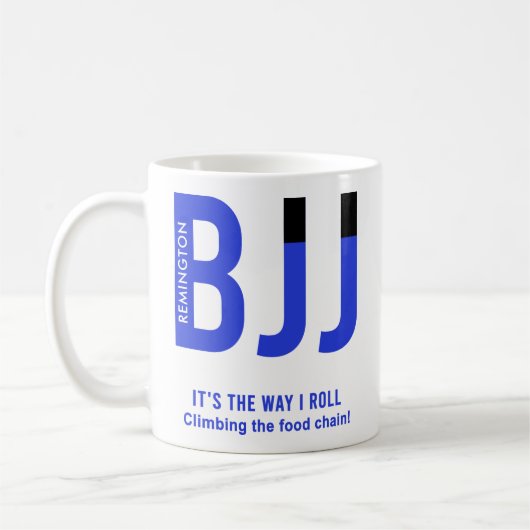 ブルーパーソナライズされたベルトBJJ柔術 コーヒーマグカップ (左)