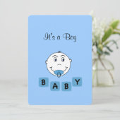 ブルーパーソナライズされたボーイ 案内状 (スタンド正面)