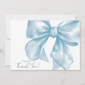 ブルーパーソナライズされたボーエレガントサンキュー サンキューカード (正面)