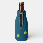 ブルーパーソナライズされたモダンテニスラケットボール ボトルクーラー (ボトル裏面)