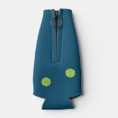 ブルーパーソナライズされたモダンテニスラケットボール ボトルクーラー (裏面)