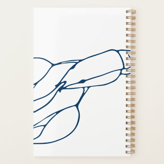 ブルーパーソナライズされたロブスター-ビーチハウス航海の/ プランナー手帳 (裏面)