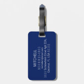 ブルーパーソナライズされた帆船 ラゲッジタグ (裏面縦)