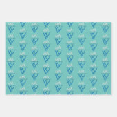 ブルーパーソナライズされた抽象芸術アイスバーグやる気を起こさせる ラッピングペーパーシート (正面3)