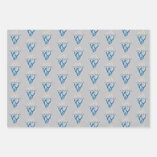 ブルーパーソナライズされた抽象芸術アイスバーグやる気を起こさせる ラッピングペーパーシート (正面2)