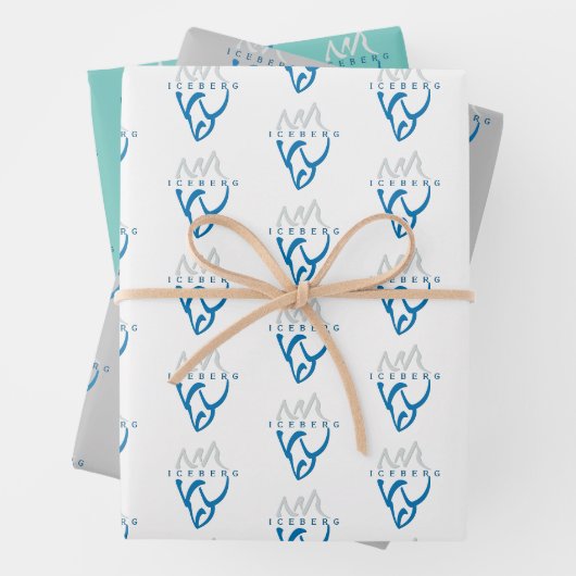 ブルーパーソナライズされた抽象芸術アイスバーグやる気を起こさせる ラッピングペーパーシート (インサイチュ)