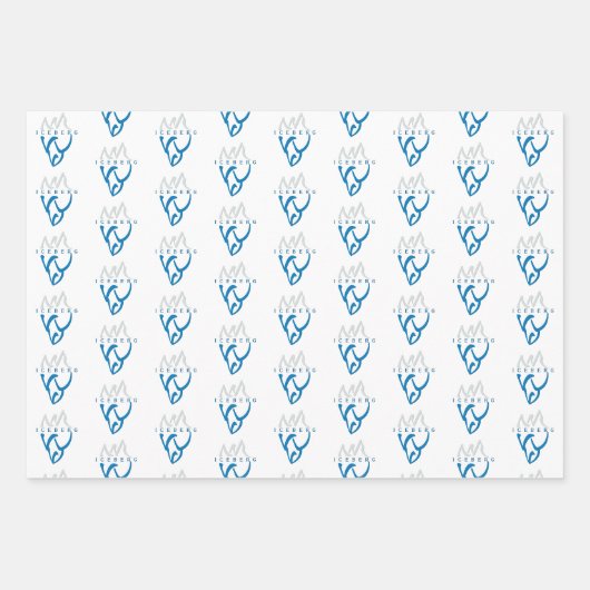 ブルーパーソナライズされた抽象芸術アイスバーグやる気を起こさせる ラッピングペーパーシート (正面)