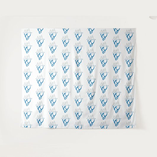 ブルーパーソナライズされた抽象芸術アイスバーグ感動的 タペストリー (正面(横))