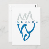 ブルーパーソナライズされた抽象芸術アイスバーグ感動的 ポストカード (正面/裏面)