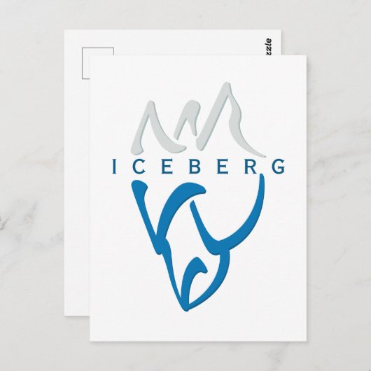 ブルーパーソナライズされた抽象芸術アイスバーグ感動的 ポストカード (正面/裏面)