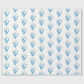 ブルーパーソナライズされた抽象芸術アイスバーグ感動的 ラッピングペーパー (フラット)