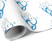 ブルーパーソナライズされた抽象芸術アイスバーグ感動的 ラッピングペーパー (ロールコーナー)