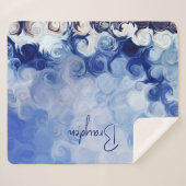 ブルーパーソナライズされた抽象芸術サークルシェルパブランケット シェルパブランケット (正面(横))