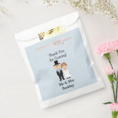 ブルーパーソナライズされた新郎新婦キャンディバッグ フェイバーバッグ (封をした状態)