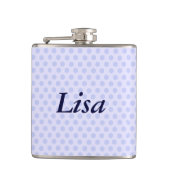 ブルーパーソナライズされた水玉模様フラスコ フラスク (正面)