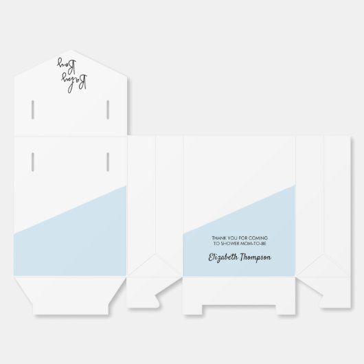 ブルーパーソナライズされた男の赤ちゃんシャワー フェイバーボックス (見開き)