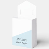 ブルーパーソナライズされた男の赤ちゃんシャワー フェイバーボックス (見開き)