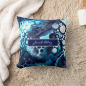 ブルーパーソナライズされた男の赤ちゃんベビー クッション (ブランケット)