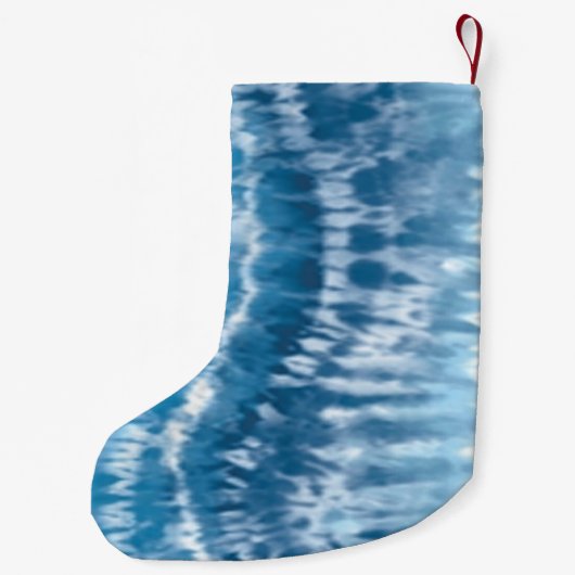 ブルーパーソナライズされた絞り染めクリスマスストッキング スモールクリスマスストッキング (裏面)