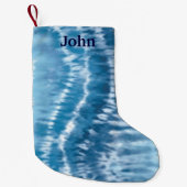 ブルーパーソナライズされた絞り染めクリスマスストッキング スモールクリスマスストッキング (正面)