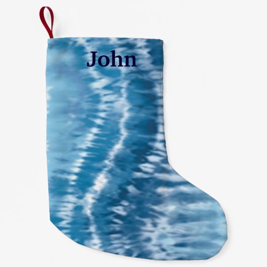 ブルーパーソナライズされた絞り染めクリスマスストッキング スモールクリスマスストッキング (正面)