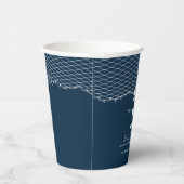 ブルーパーソナライズされた航海のライトハウスボート 紙コップ (右)