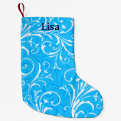 ブルーパーソナライズされた装飾用クリスマスストッキング スモールクリスマスストッキング (正面)