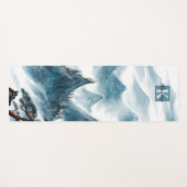 ブルーパーソナライズされた転がズマウンテンビュー ヨガマット (正面(横))