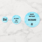 ブルーパーソナライズされた21歳の誕生日 コンフェッティ (正面)