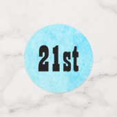 ブルーパーソナライズされた21歳の誕生日 コンフェッティ (スモール正面)