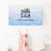 ブルーパーソナライズされた「ハッピーファースト誕生日」 横断幕 (インサイチュ)