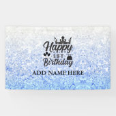 ブルーパーソナライズされた「ハッピーファースト誕生日」 横断幕 (横)